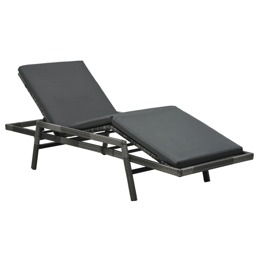 VidaXL Ligbed Grijs Rattan - 60% Korting! Krasjes