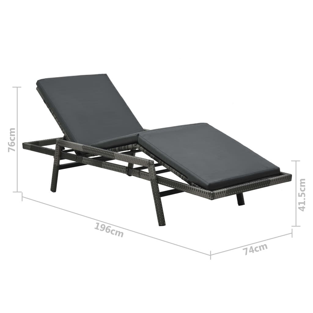 VidaXL Ligbed Grijs Rattan - 60% Korting! Krasjes