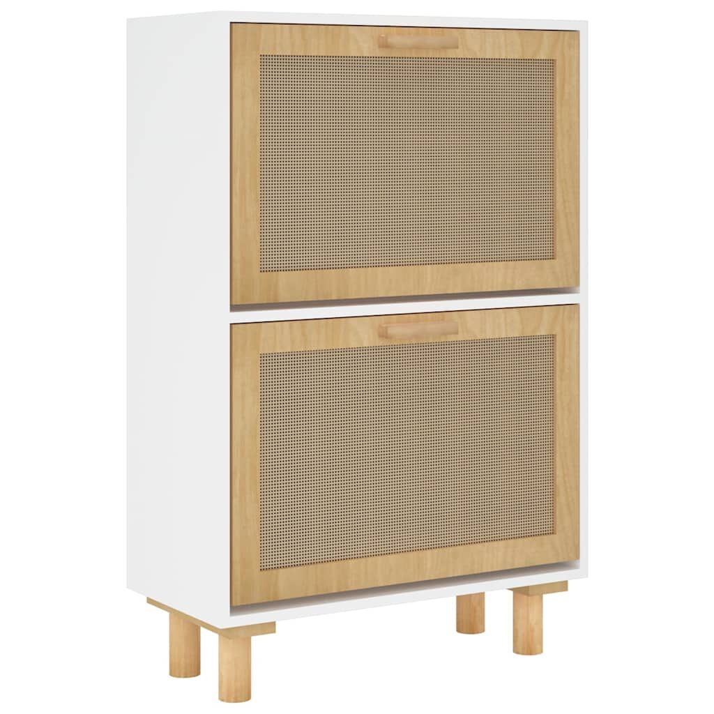 vidaXL Schoenenkast Wit Rattan -55% Korting!