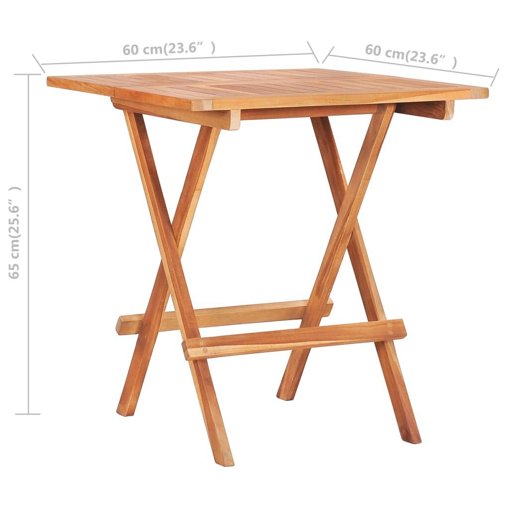 vidaXL Bistrotafel Teakhout Inklapbaar -60x60 cm- 40% Korting!