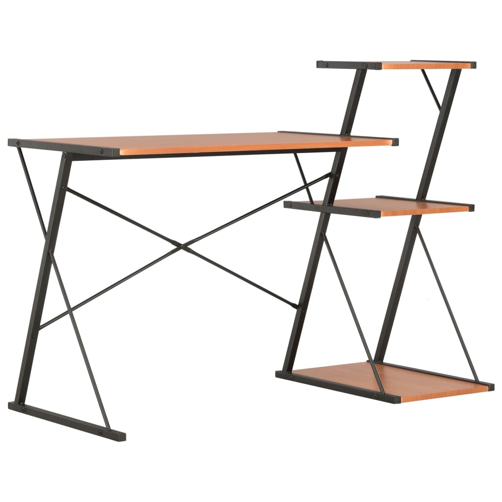 Bureau met Schap Zwart/Bruin - 116cm - 40% Korting!
