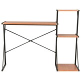 Bureau met Schap Zwart/Bruin - 116cm - 40% Korting!