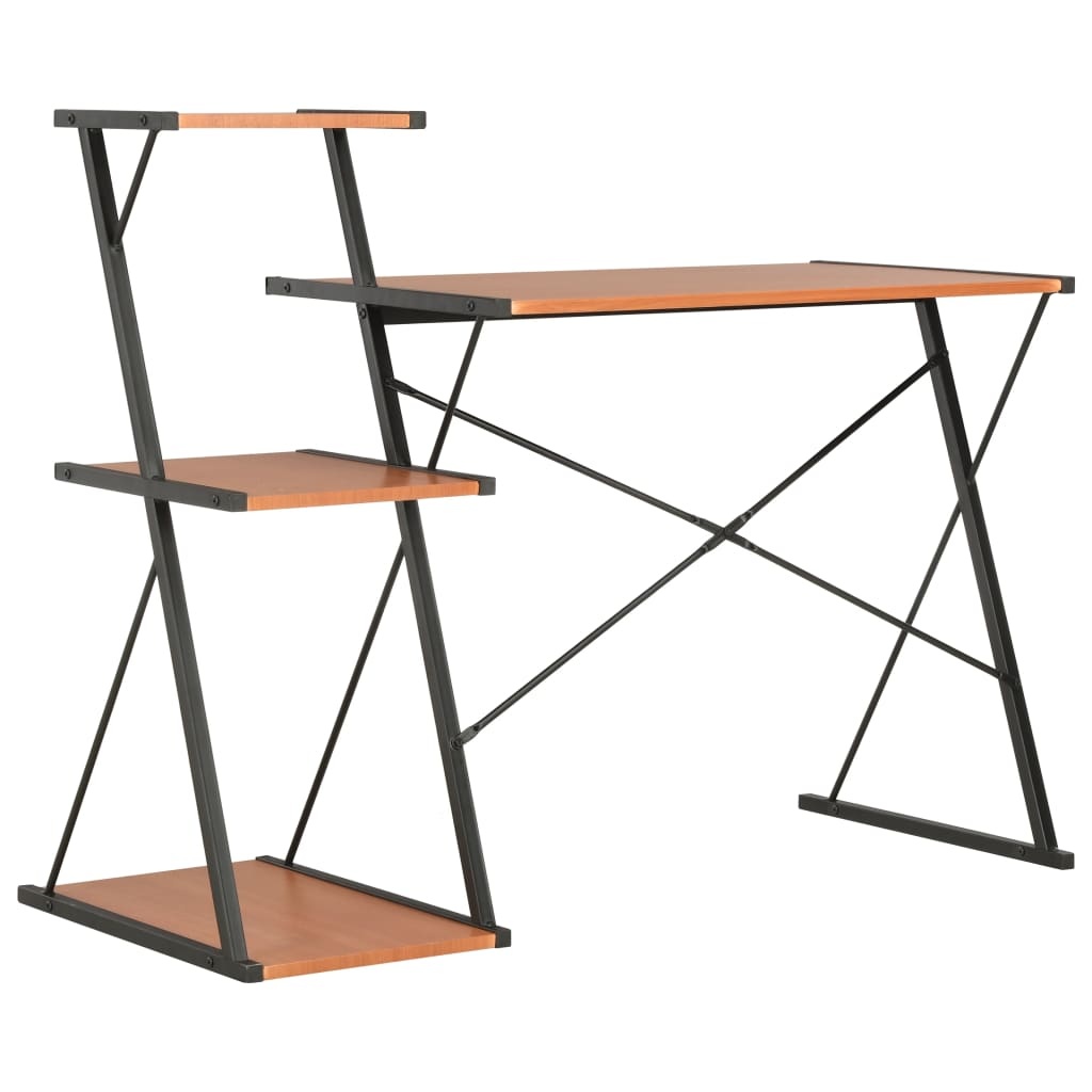 Bureau met Schap Zwart/Bruin - 116cm - 40% Korting!