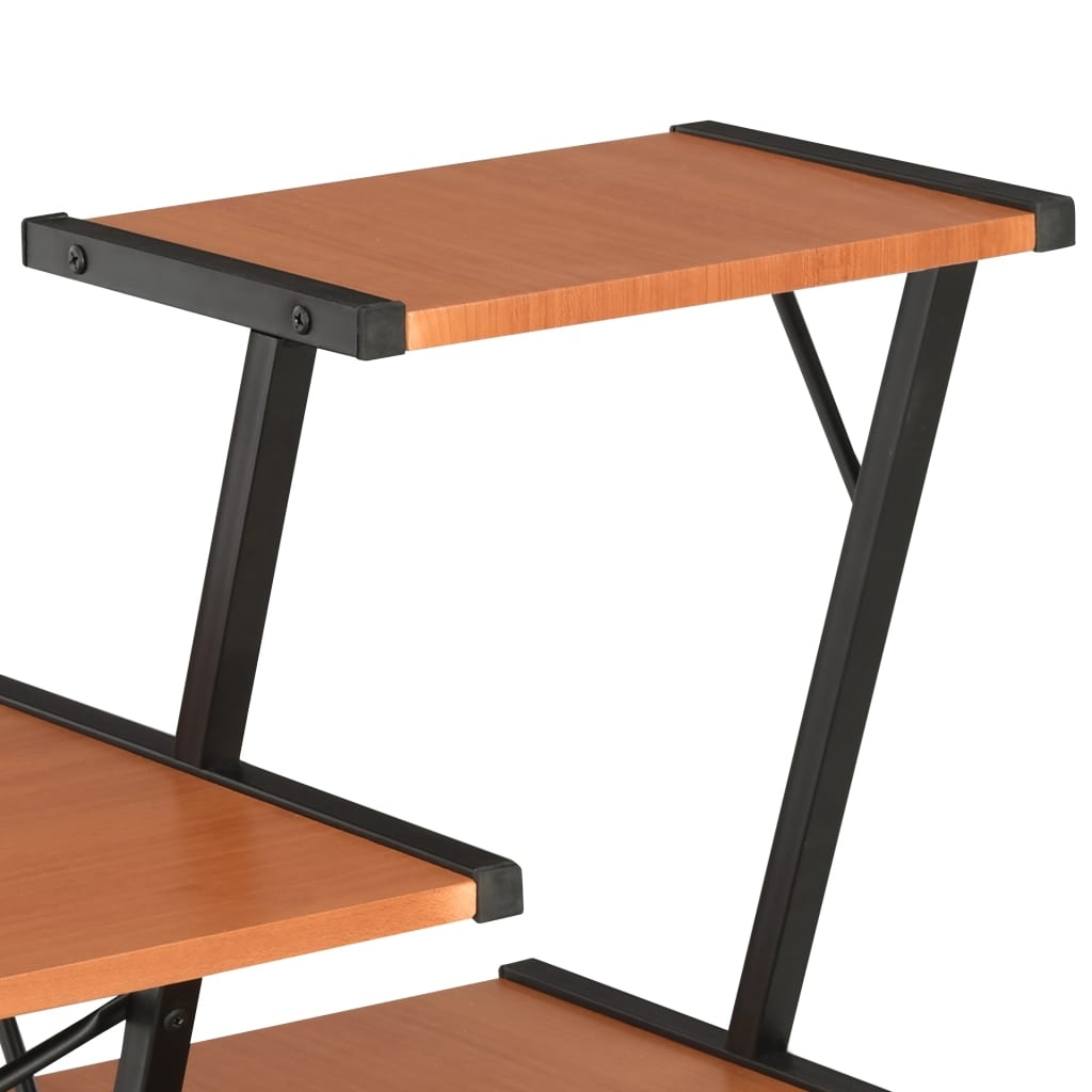 Bureau met Schap Zwart/Bruin - 116cm - 40% Korting!