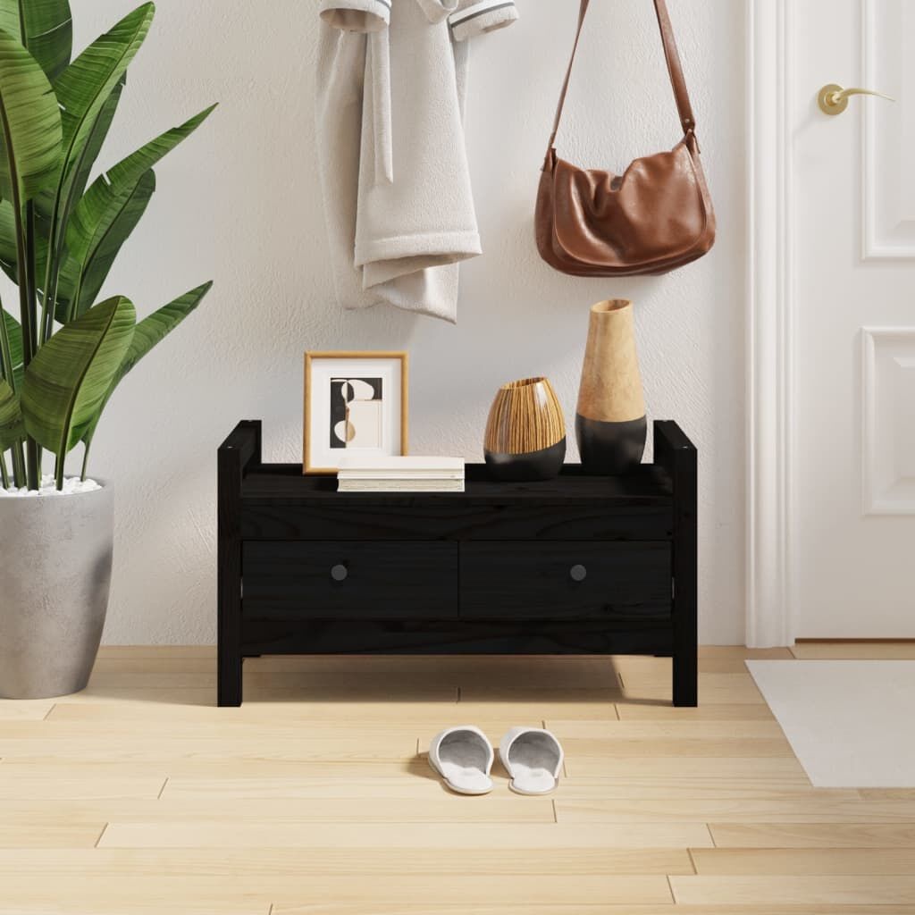 Halbank Grenenhout Zwart 80cm - 55% Korting! (Kras Achterzijde)