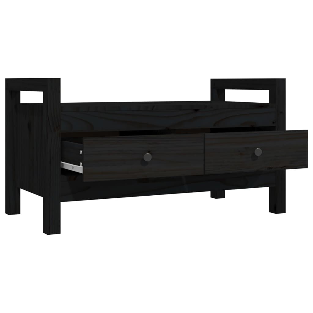 Halbank Grenenhout Zwart 80cm - 55% Korting! (Kras Achterzijde)