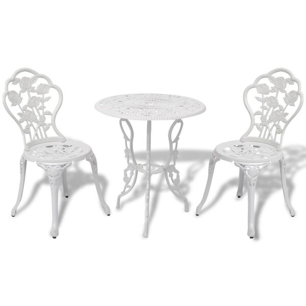 VidaXL Bistroset Wit Gietaluminium - Nu 40% Korting!