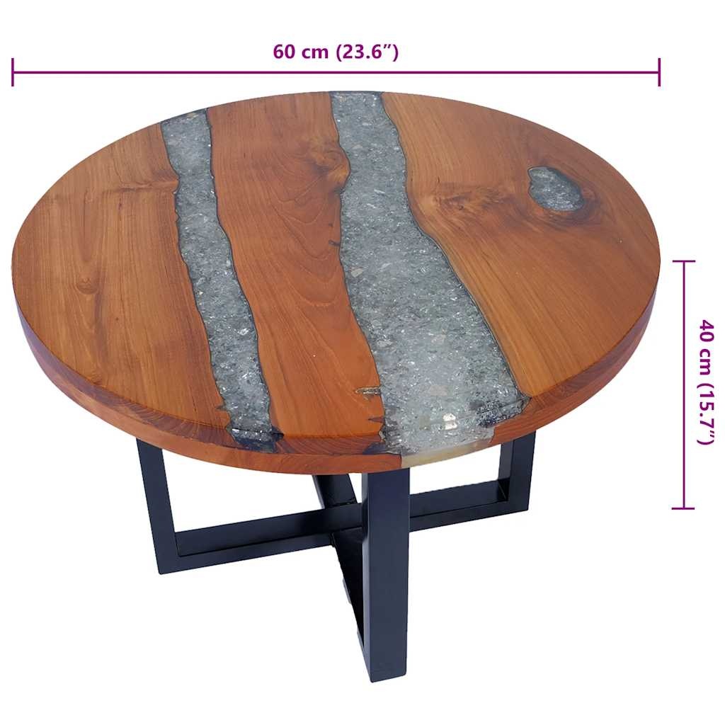 Salontafel Teakhout/Hars 60cm - Uniek! 40% Korting