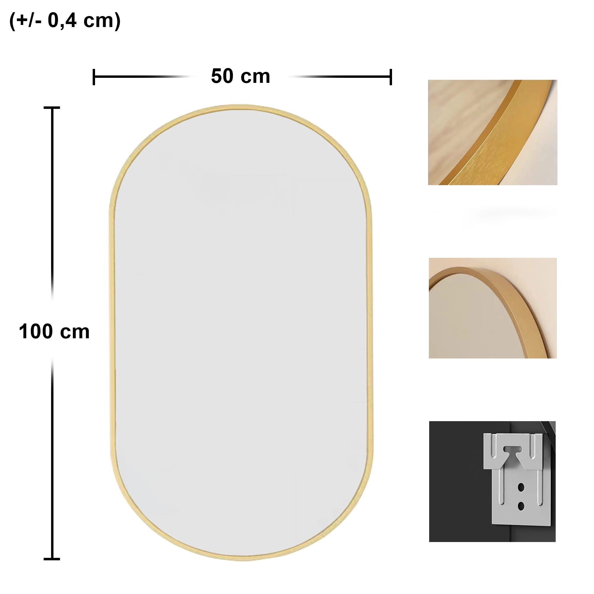 Ovale Spiegel Goud - 100x50 cm - 40% Korting!