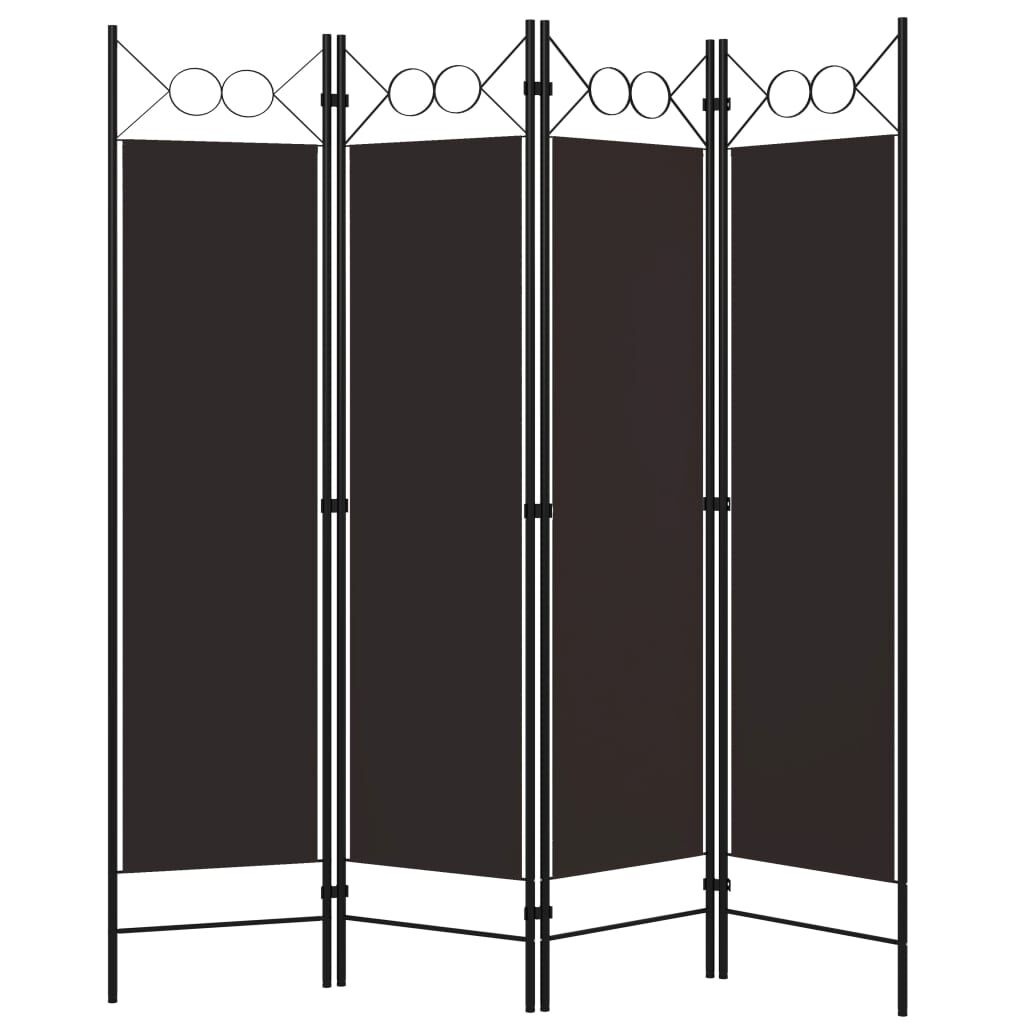 Kamerscherm 4 Panelen Bruin 160x180cm - 40% Korting!