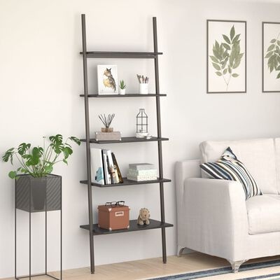 Ladderrek Zwart 5 Schappen - vidaXL - 55% Korting!