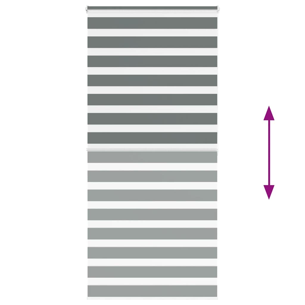 vidaXL Zebra Rolgordijn 115x200cm Donkergrijs -62% Korting!