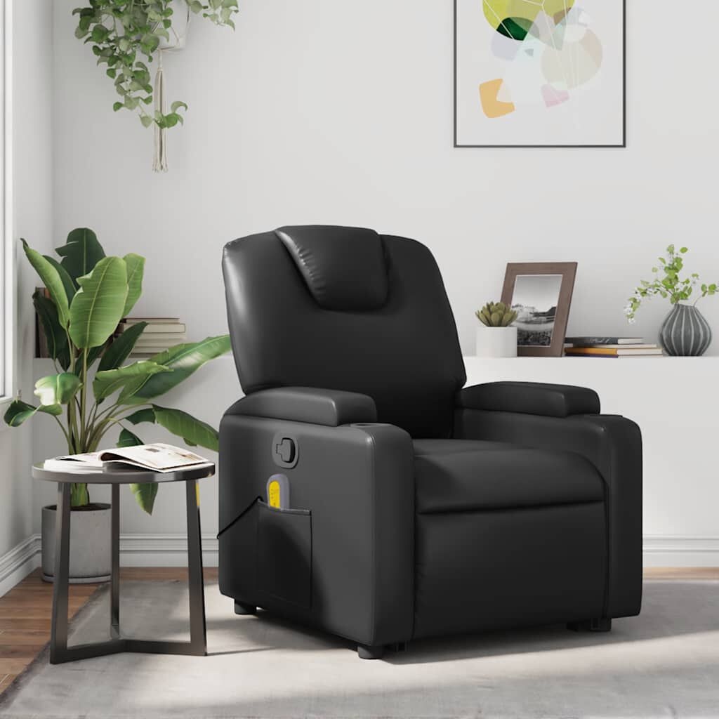 vidaXL Massagestoel Zwart Kunstleer - 55% Korting! (Scheurtje)