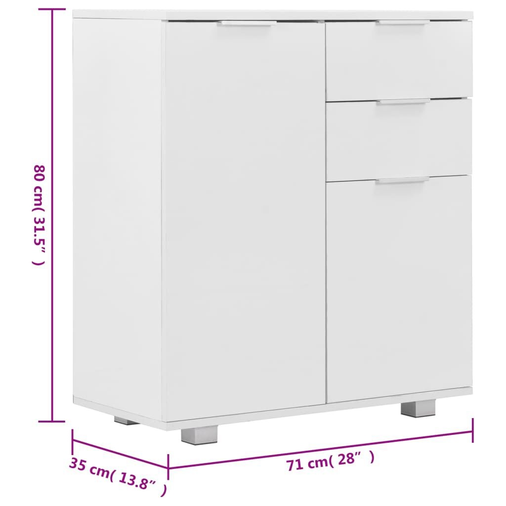 VidaXL Dressoir Hoogglans Wit 71cm - 51% Korting!
