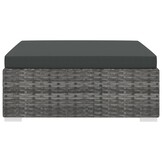 vidaXL Voetensteun Rattan Grijs + Kussen -51%! Zo Goed Als Nieuw