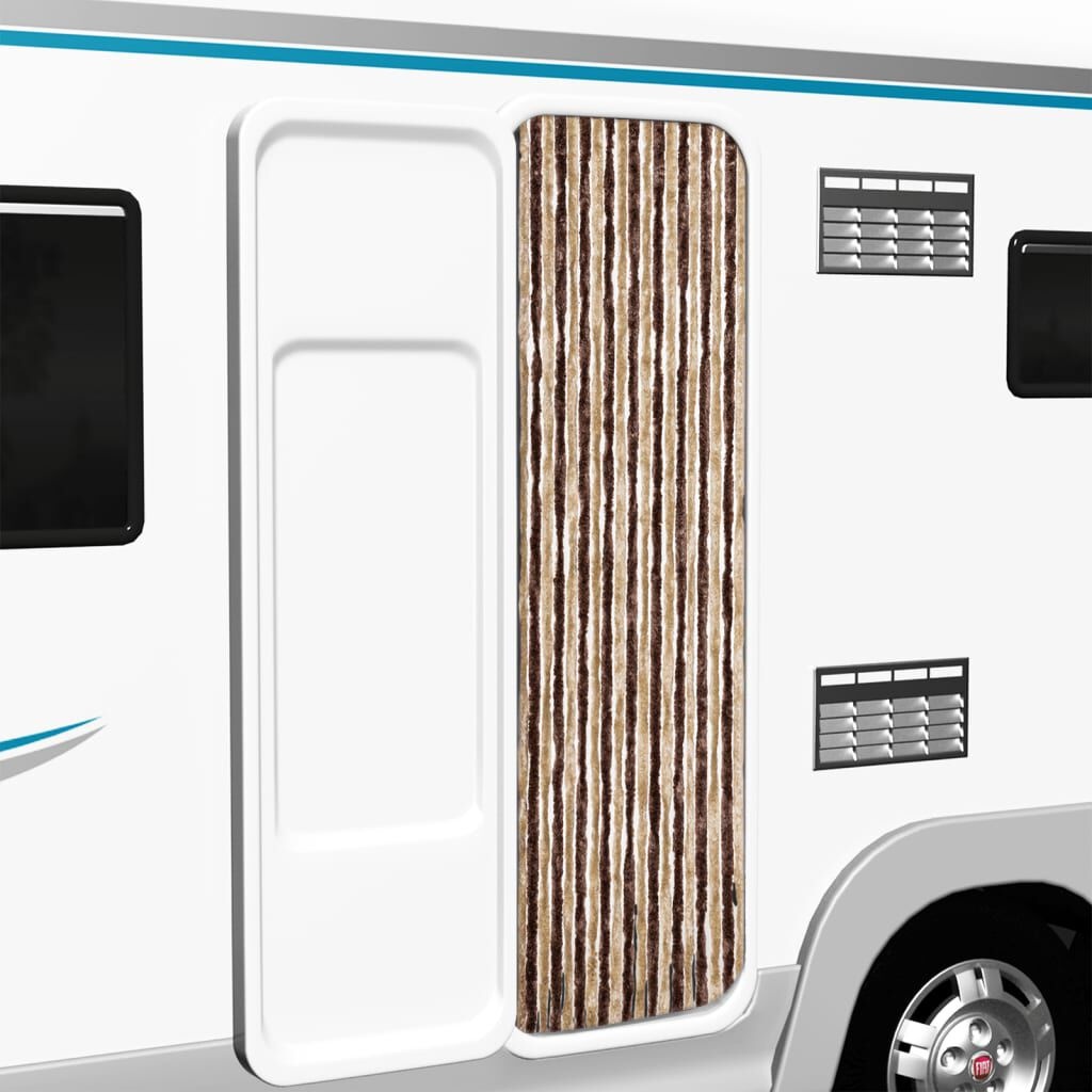vidaXL Vliegengordijn 56x185cm Beige/Bruin - 56% Korting!