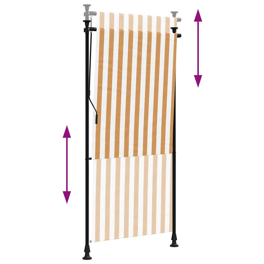 Rolgordijn Buiten 100x270cm Oranje/Wit - 65% Korting!