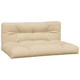 vidaXL Palletkussens Beige (2 st) - 68% Korting!