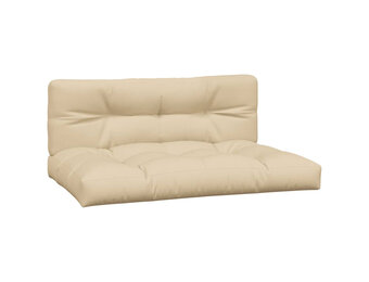 vidaXL Palletkussens Beige (2 st) - 68% Korting!