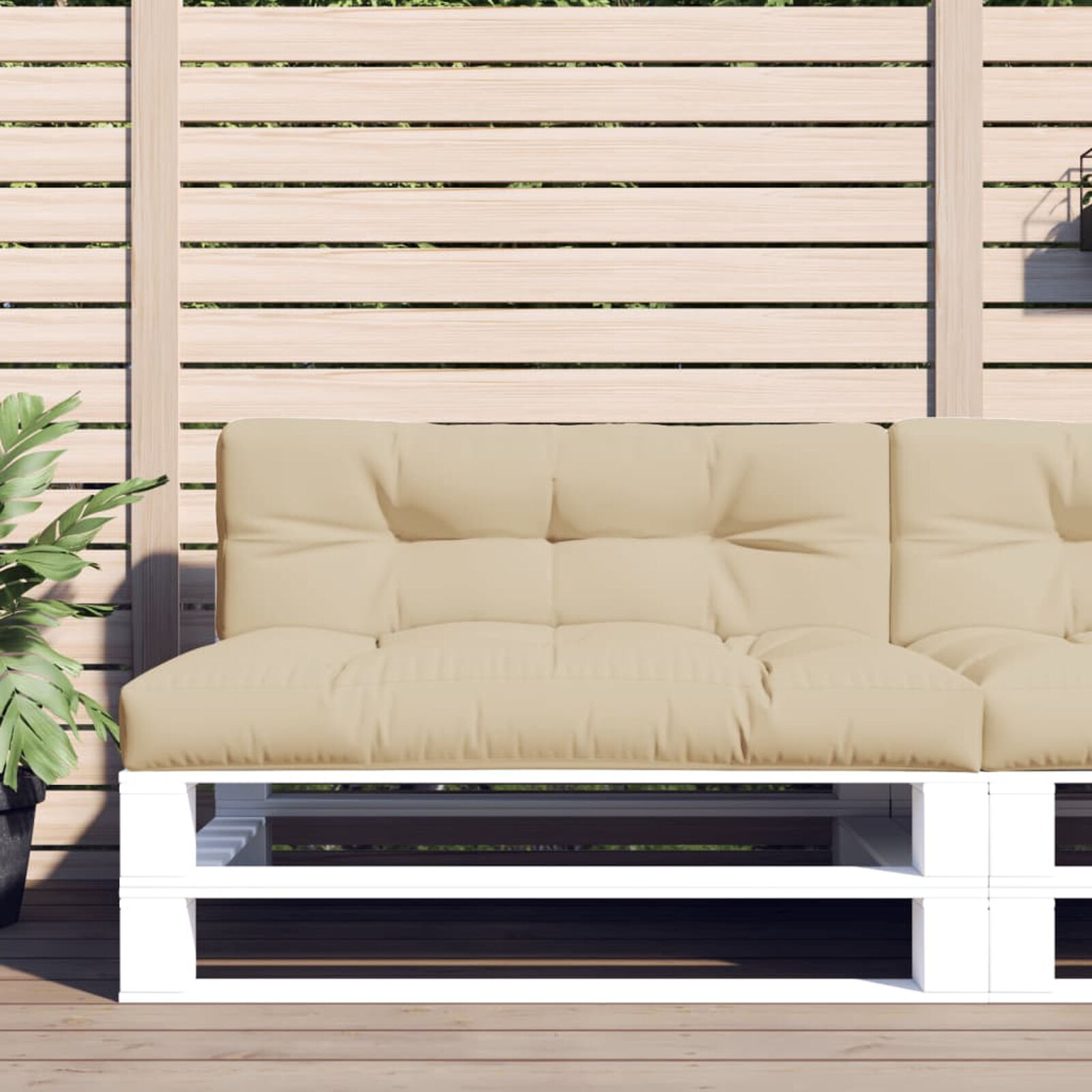 vidaXL Palletkussens Beige (2 st) - 68% Korting!