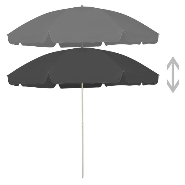 VidaXL Strandparasol Antraciet 300cm - 65% Korting!