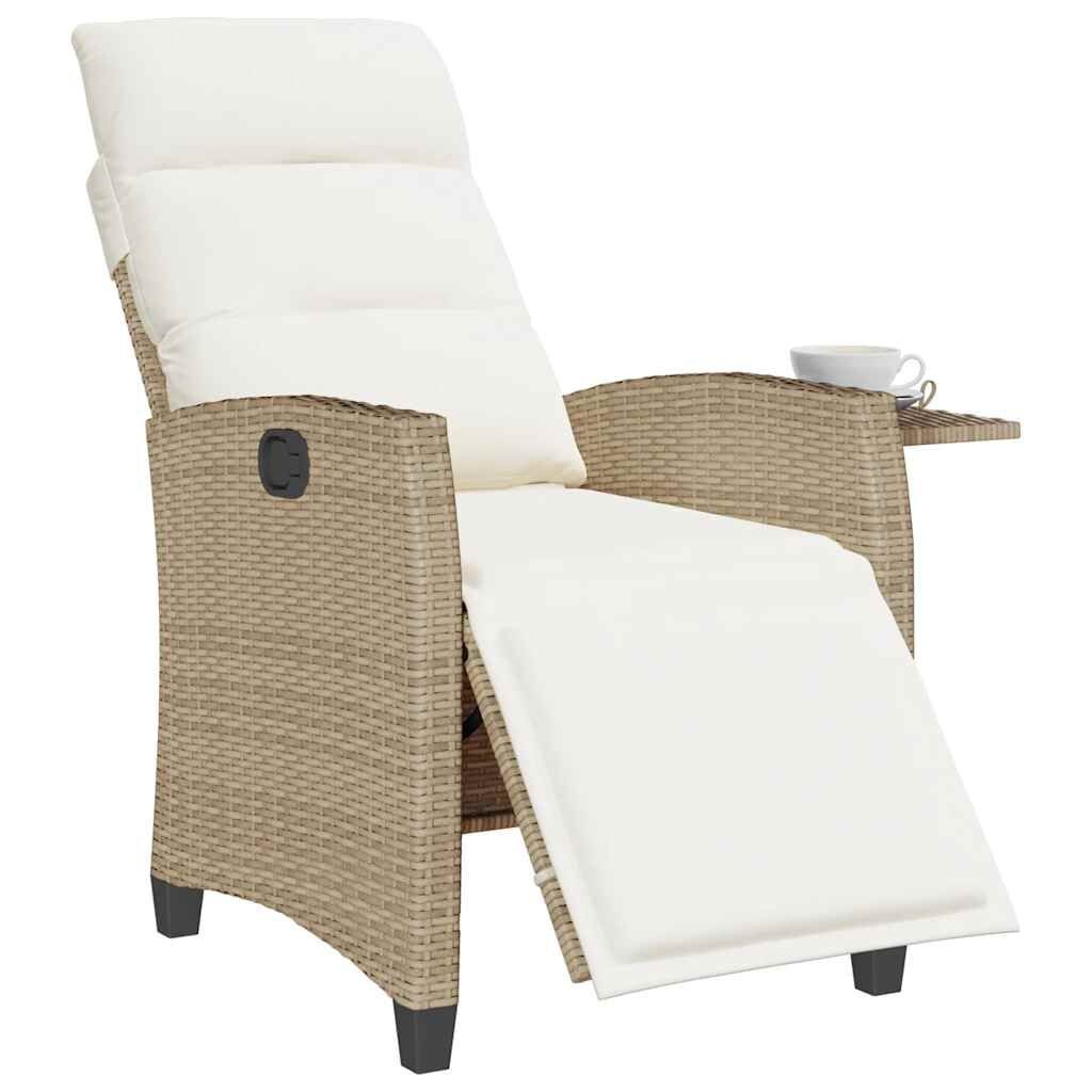 VidaXL Verstelbare Tuinstoel met Tafel Beige -56%