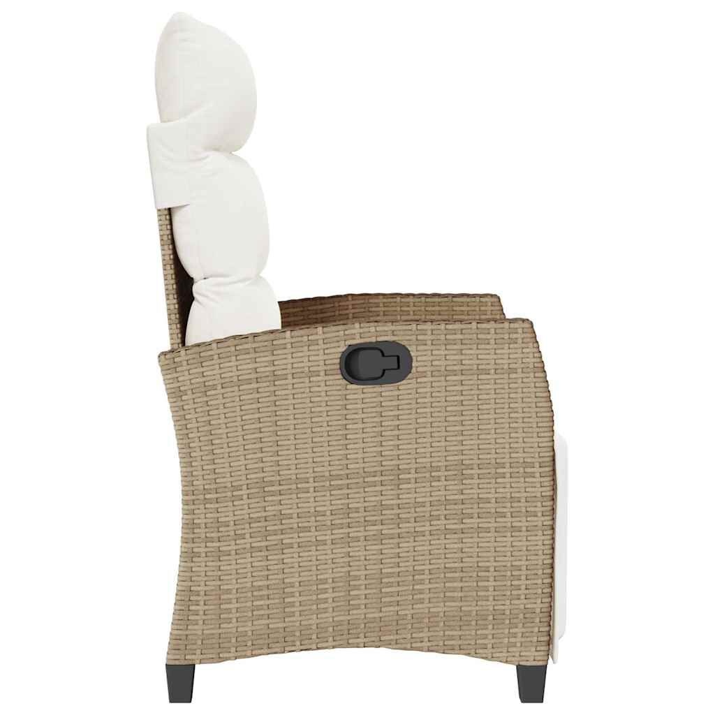 VidaXL Verstelbare Tuinstoel met Tafel Beige -56%