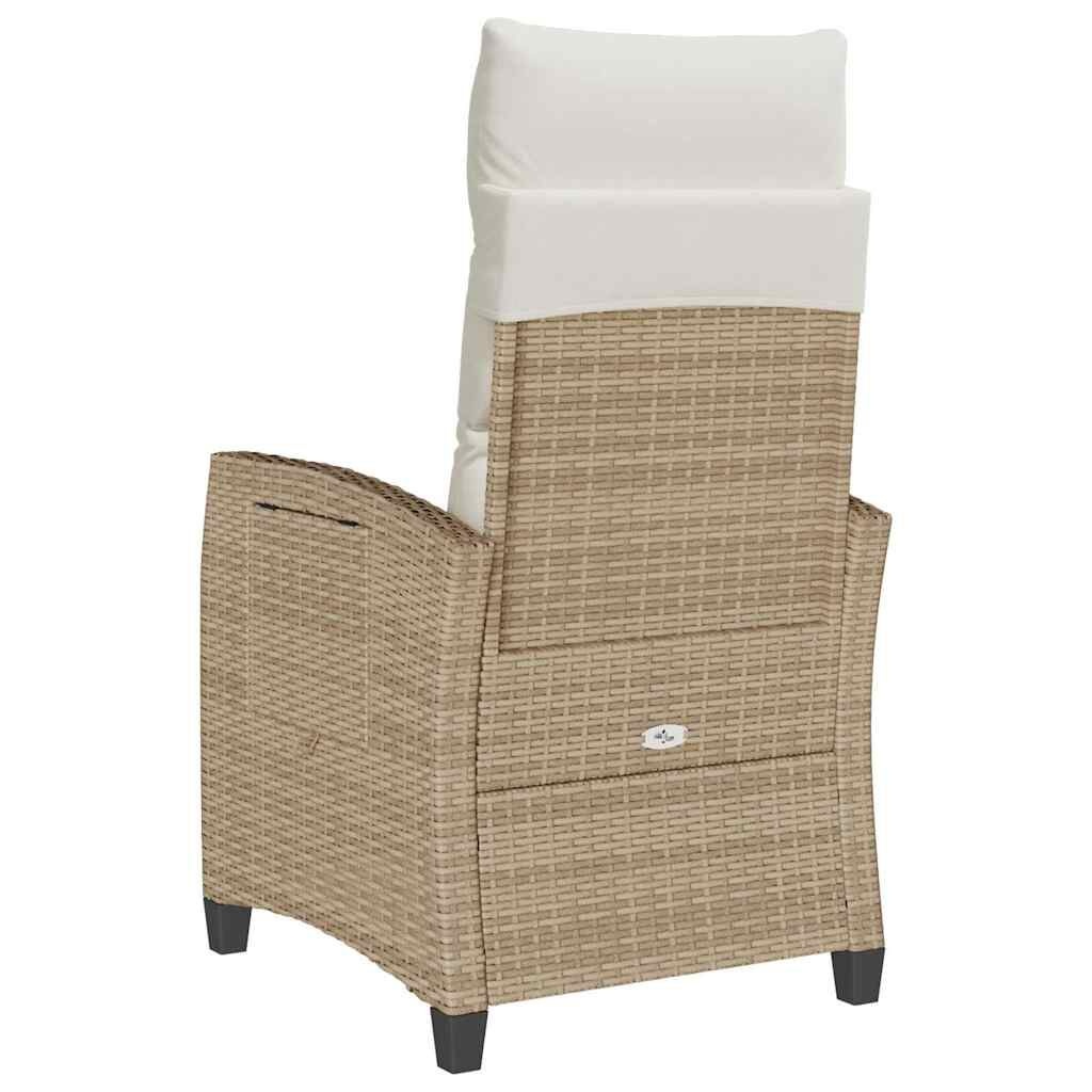 VidaXL Verstelbare Tuinstoel met Tafel Beige -56%