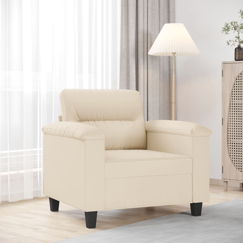 Fauteuil Beige Microvezel - 60% Korting! (Retourdeal)