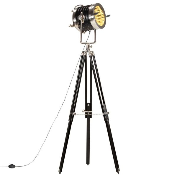 vidaXL Driepoot Vloerlamp Zwart Mangohout - 55% Korting!
