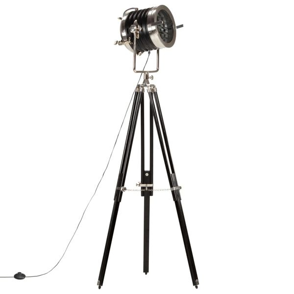 vidaXL Driepoot Vloerlamp Zwart Mangohout - 55% Korting!