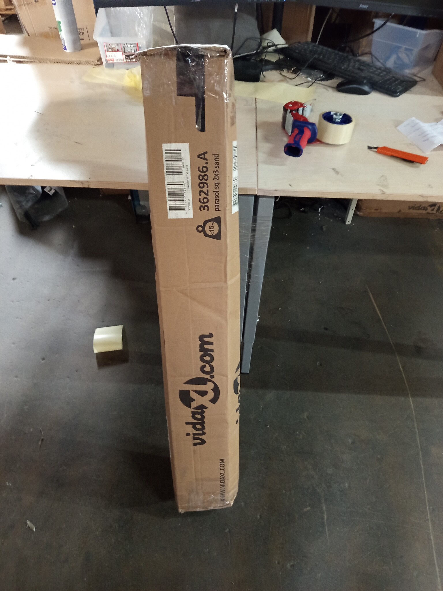 vidaXL Parasol Vierkant Zandwit 200x300cm - 60% Korting!
