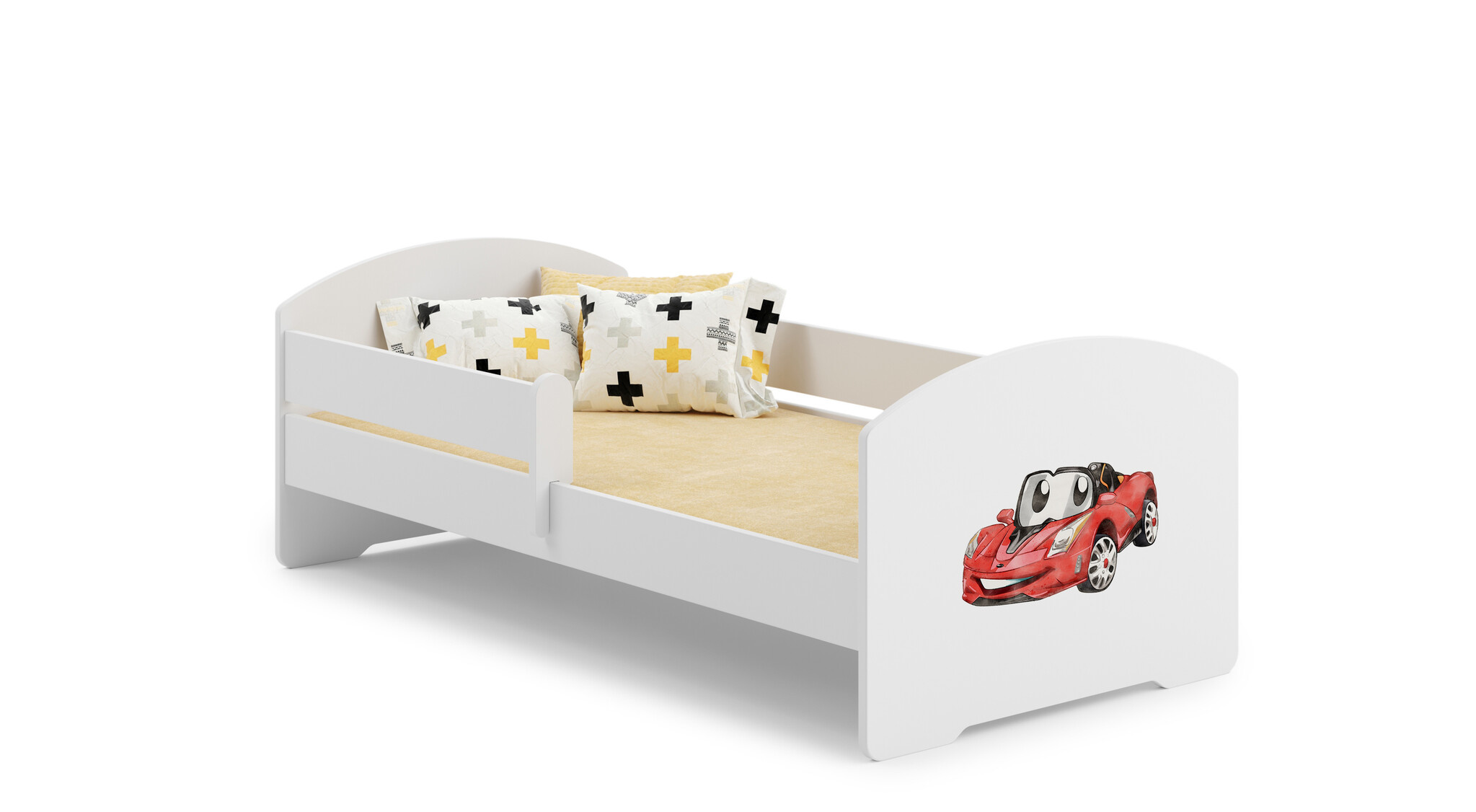 Kinderbed 160x80 + Matras & Frame - Spijlen, Graphics - 40% Korting!