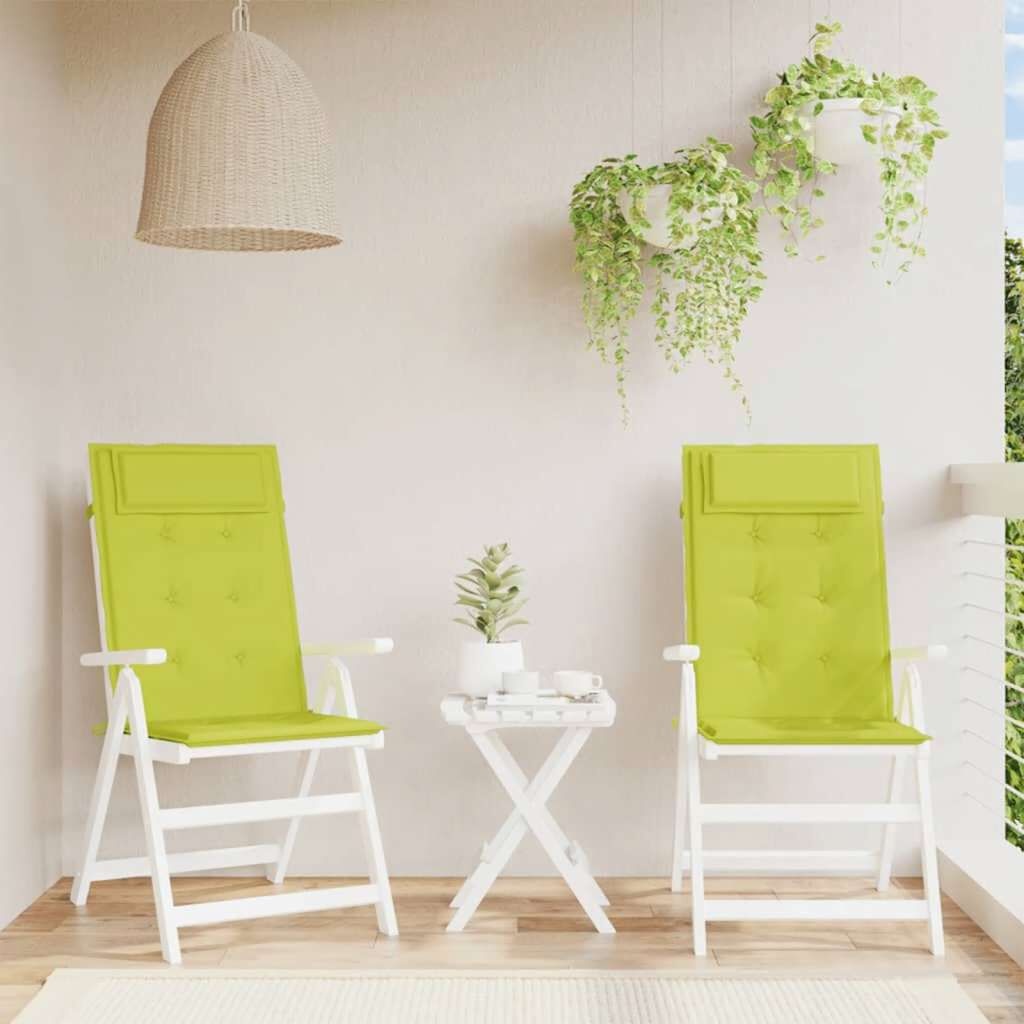 VidaXL Stoelkussens Heldergroen (2 st) - Hoge Rug - 40% Korting!