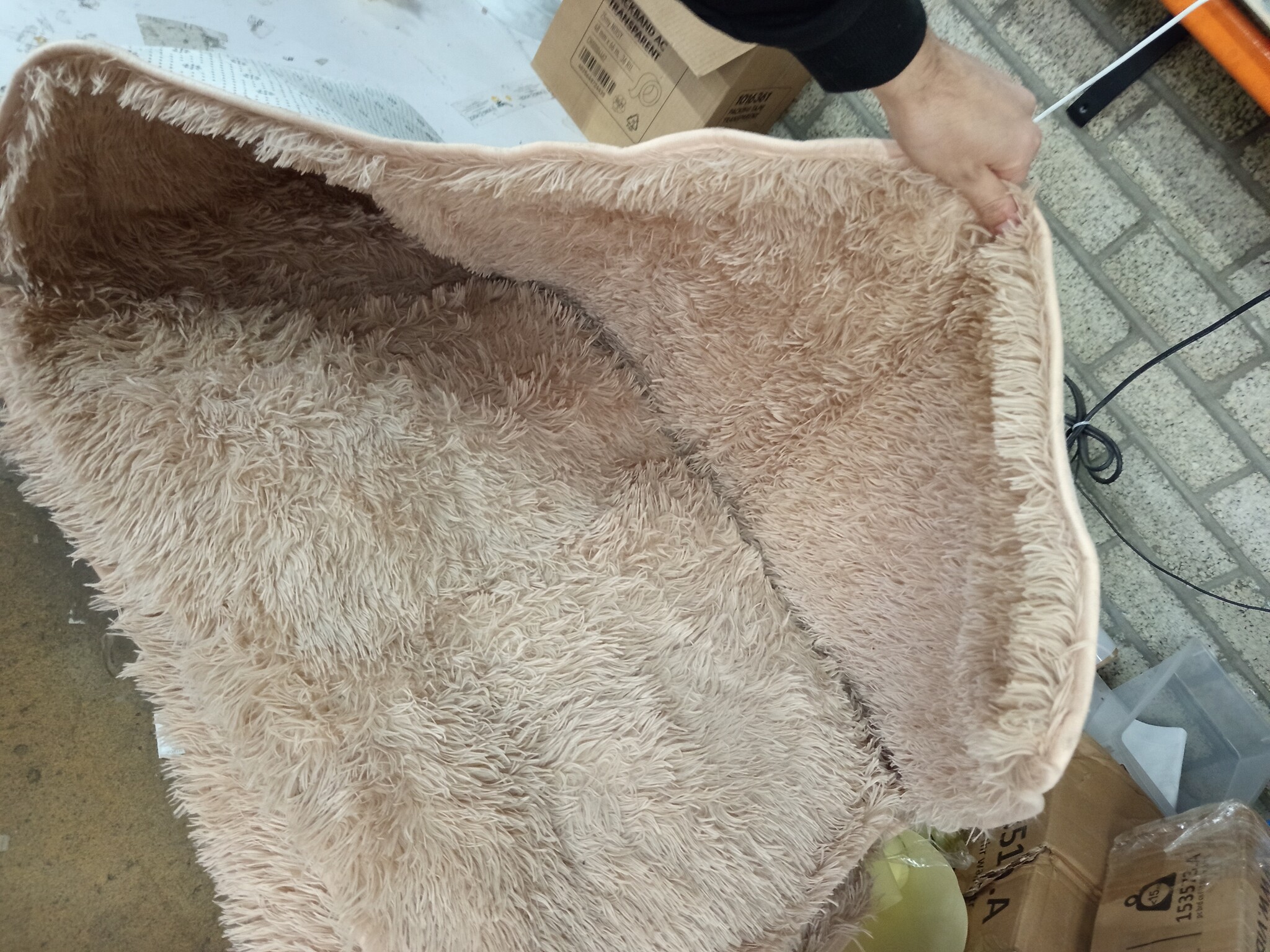 vidaXL Hoogpolig Vloerkleed Navarra 200x200 Beige - 55% Korting!