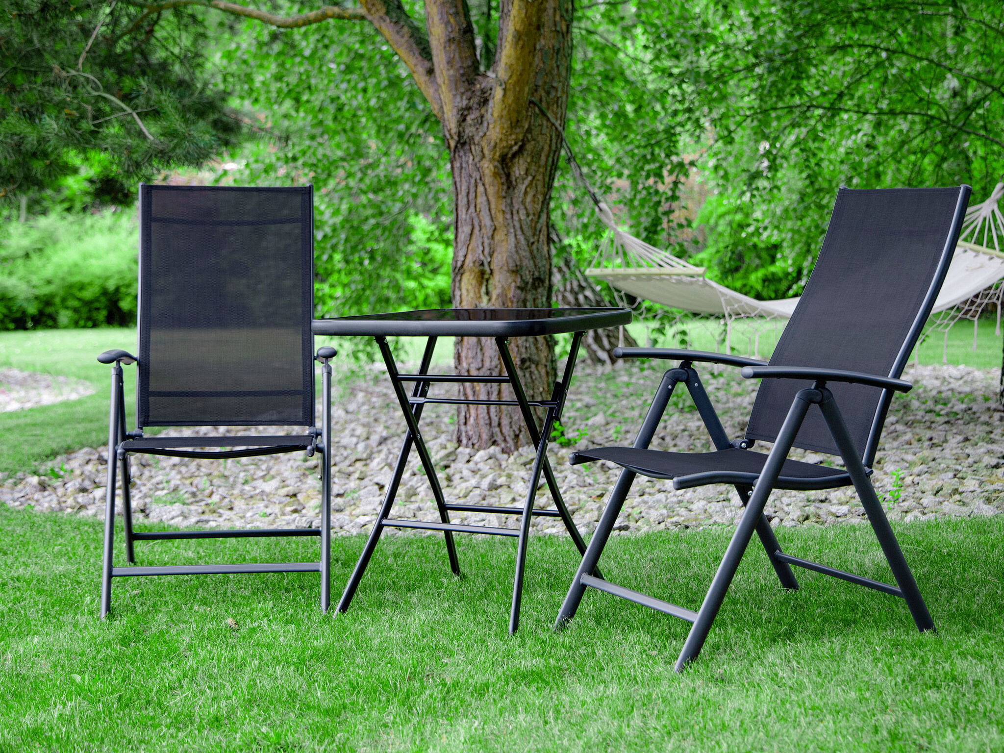Glazen Klaptafel Zwart 60x60 - 40% Korting! Tuintafel