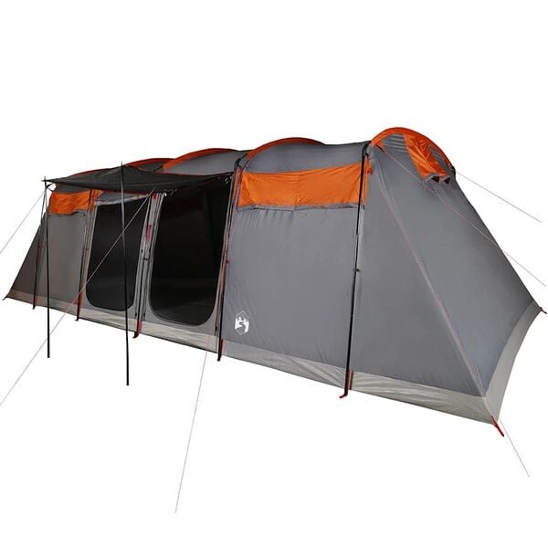 vidaXL 8-Persoons Tunneltent Grijs/Oranje - 40% Korting!