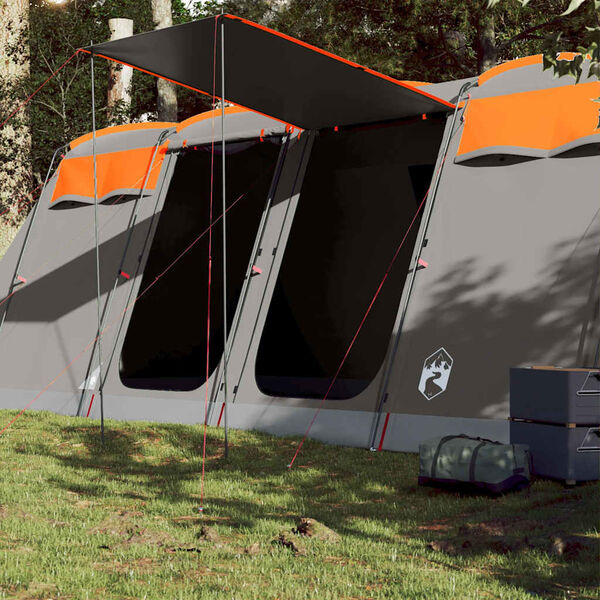 vidaXL 8-Persoons Tunneltent Grijs/Oranje - 40% Korting!