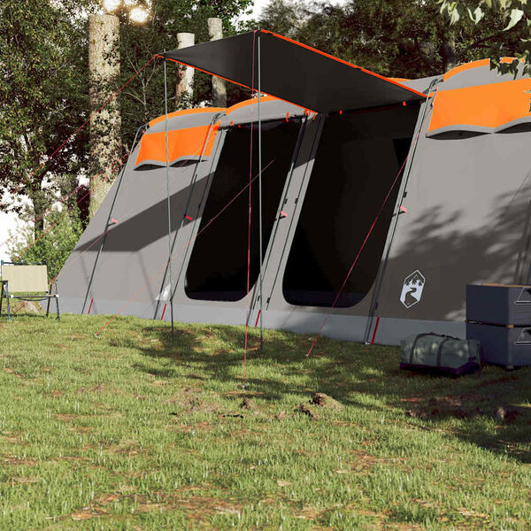 vidaXL 8-Persoons Tunneltent Grijs/Oranje - 40% Korting!