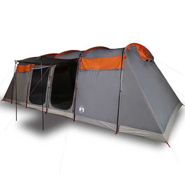 vidaXL 8-Persoons Tunneltent Grijs/Oranje - 40% Korting!