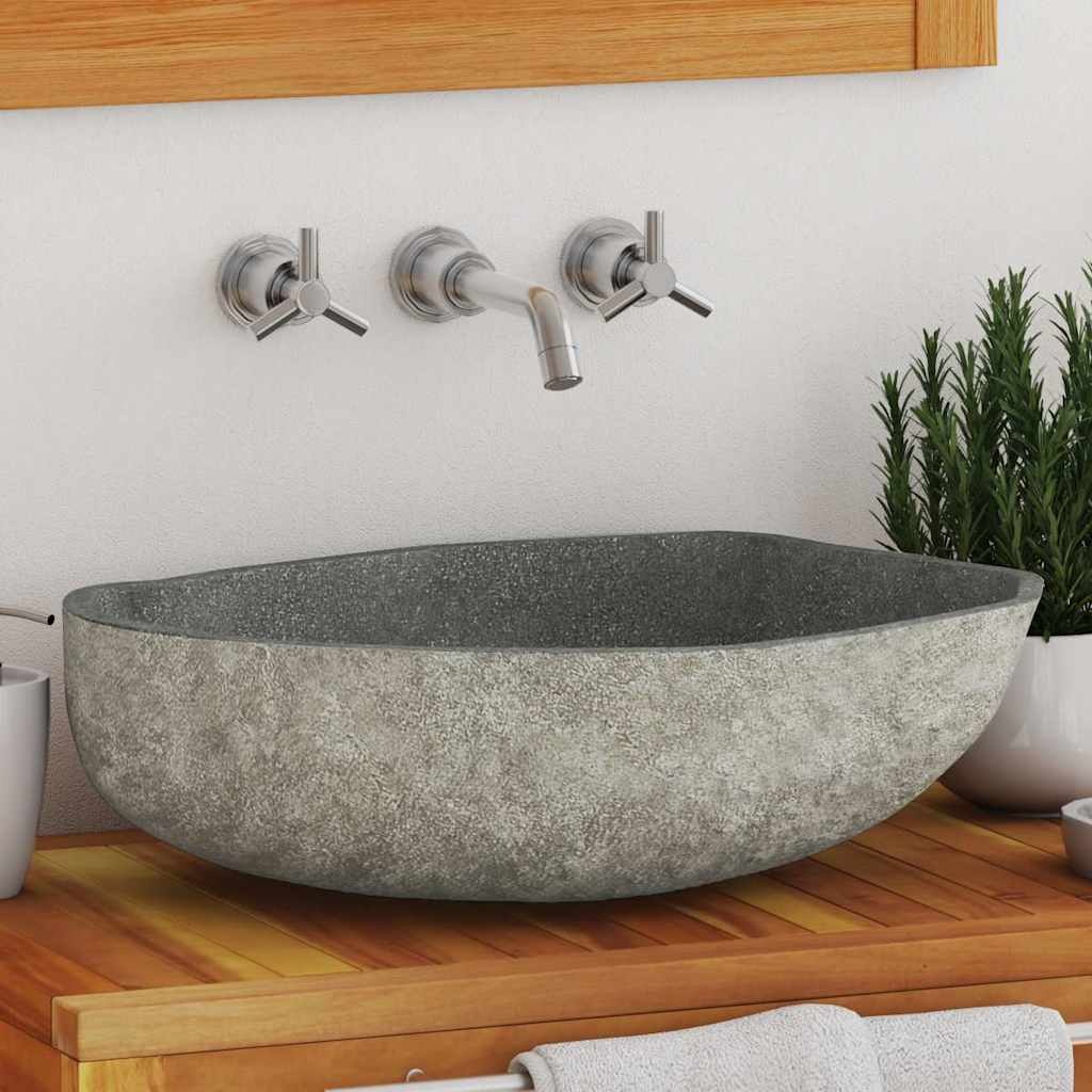 vidaXL Riviersteen Wastafel Ovaal - 40% Korting!