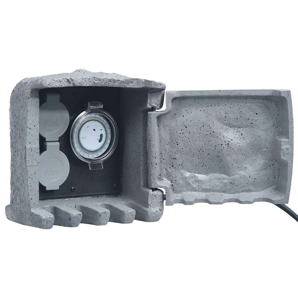 vidaXL Tuinstopcontact met Timer - Grijs - 40% Korting!