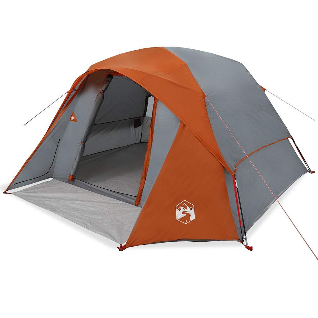VidaXL 4-Persoons Tent Grijs/Oranje - 40% Korting!