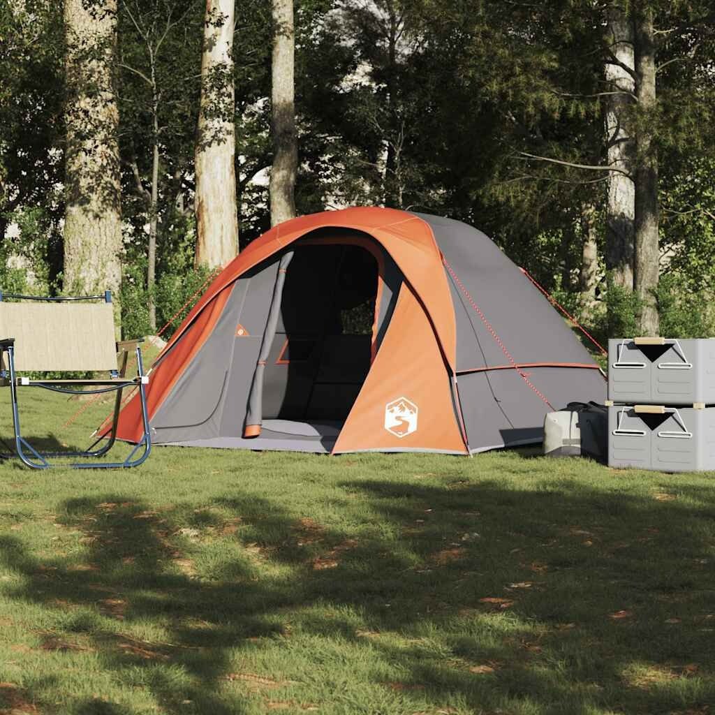 VidaXL 4-Persoons Tent Grijs/Oranje - 40% Korting!