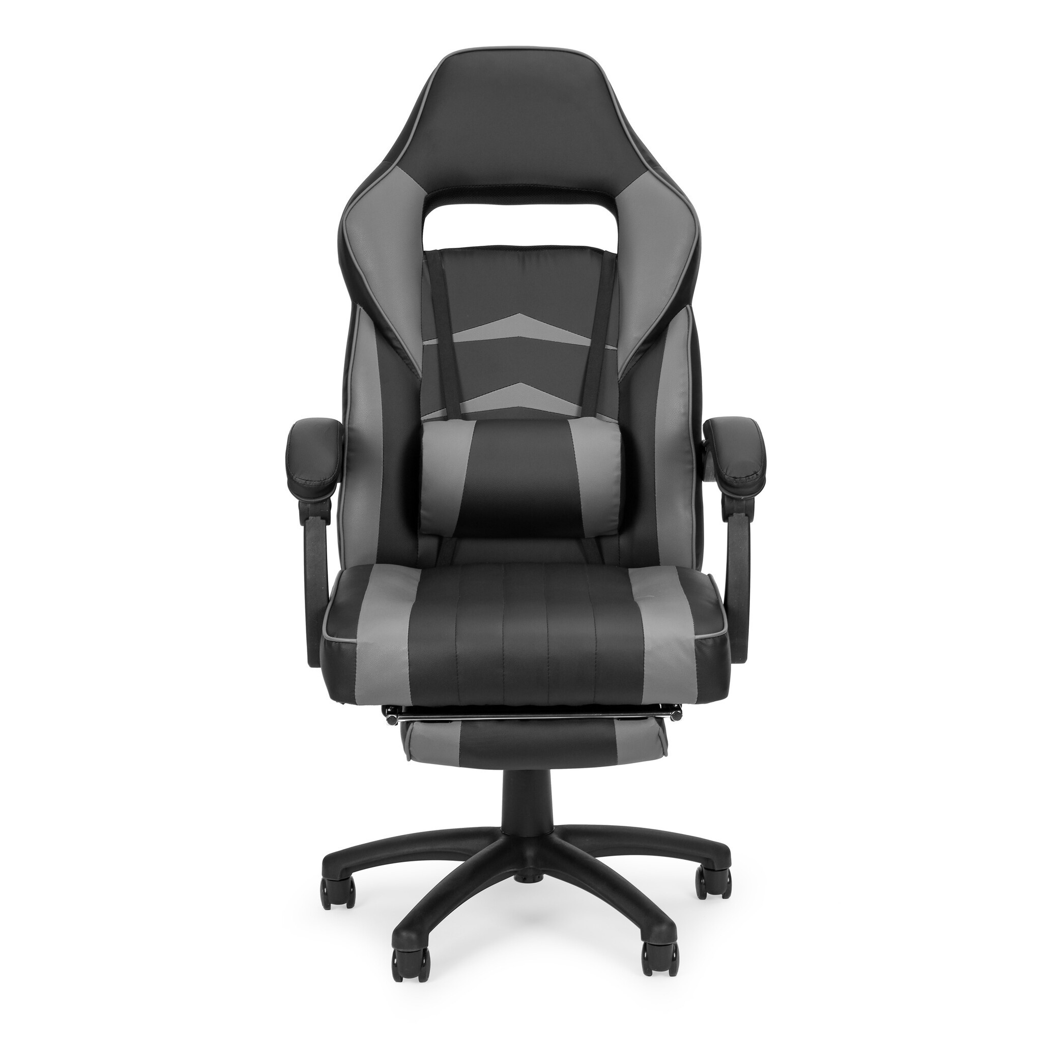 Gamestoel m. Voetsteun Zwart/Grijs - 40% Korting!