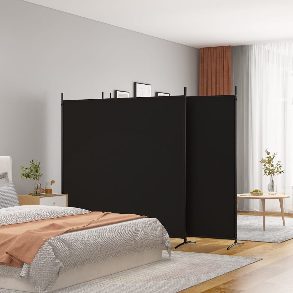 Kamerscherm 4 Panelen 698cm Zwart - 40% Korting!