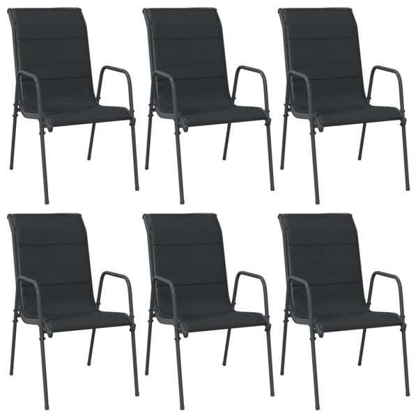 vidaXL Tuinstoelen (6 st.) Zwart - 55% Korting! Krasjes