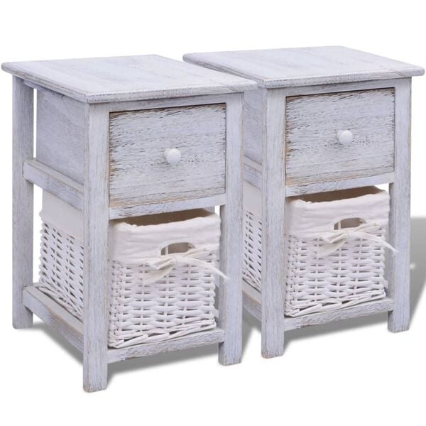 vidaXL Nachtkastjes (2 st) Wit Hout - 55% Korting!