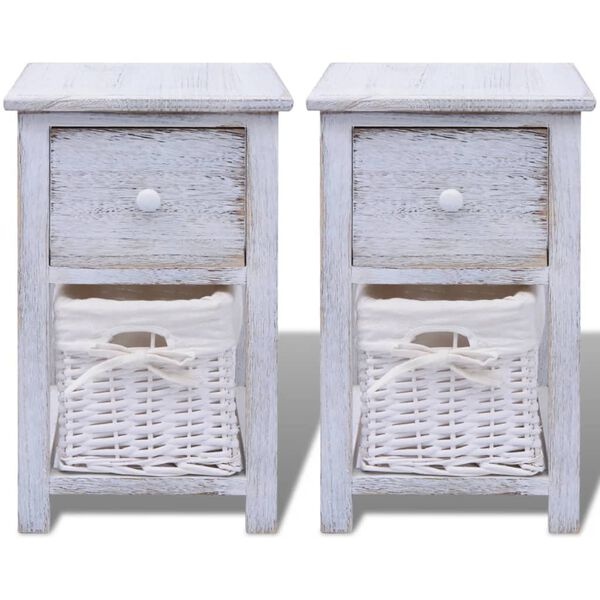 vidaXL Nachtkastjes (2 st) Wit Hout - 55% Korting!
