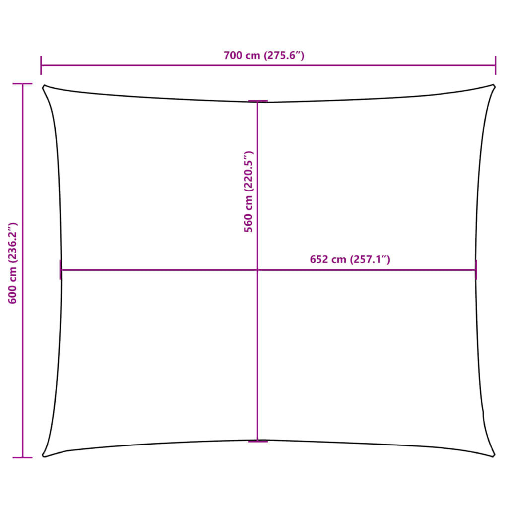 Zonnescherm Rechthoek Crème 6x7m - 40% Korting!